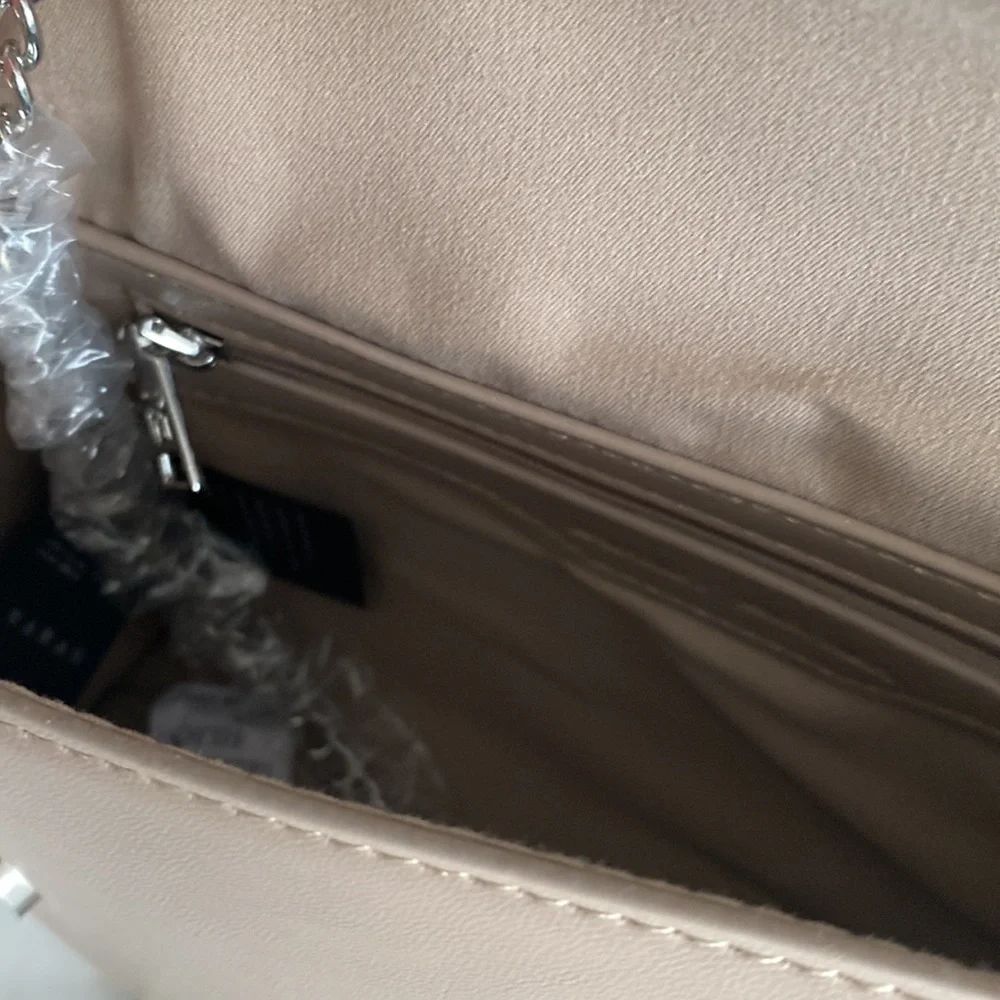 Women’s Metal Fringe Vegan Leather Purse BADGLEY MISCHKA Taupe - Picture 6 of 7